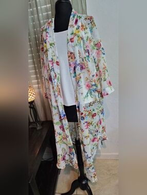 Zanzea Multi-Color Floral Sheer Kimono #0184